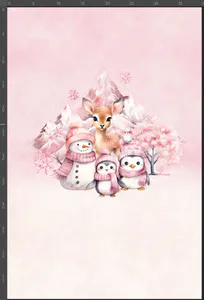 Hovedbilde FT panel Rosa Vinterdyr,  str M, 40x60cm