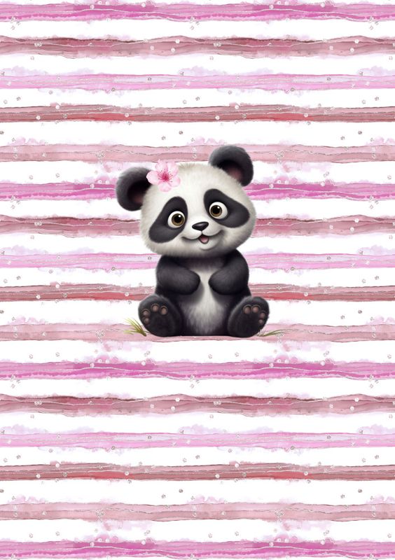 Jersey panel Panda str.M, 40x60 cm