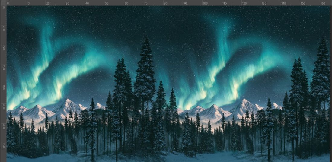 Jersey panel Nordlysnatt, 165x80 cm