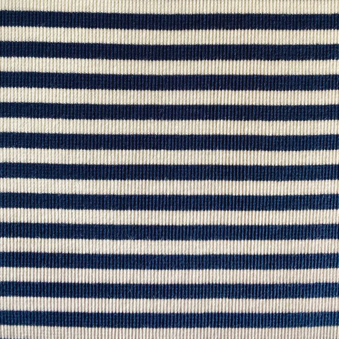 Hovedbilde Stripete Ribb Mørke blå/Off White 2x2