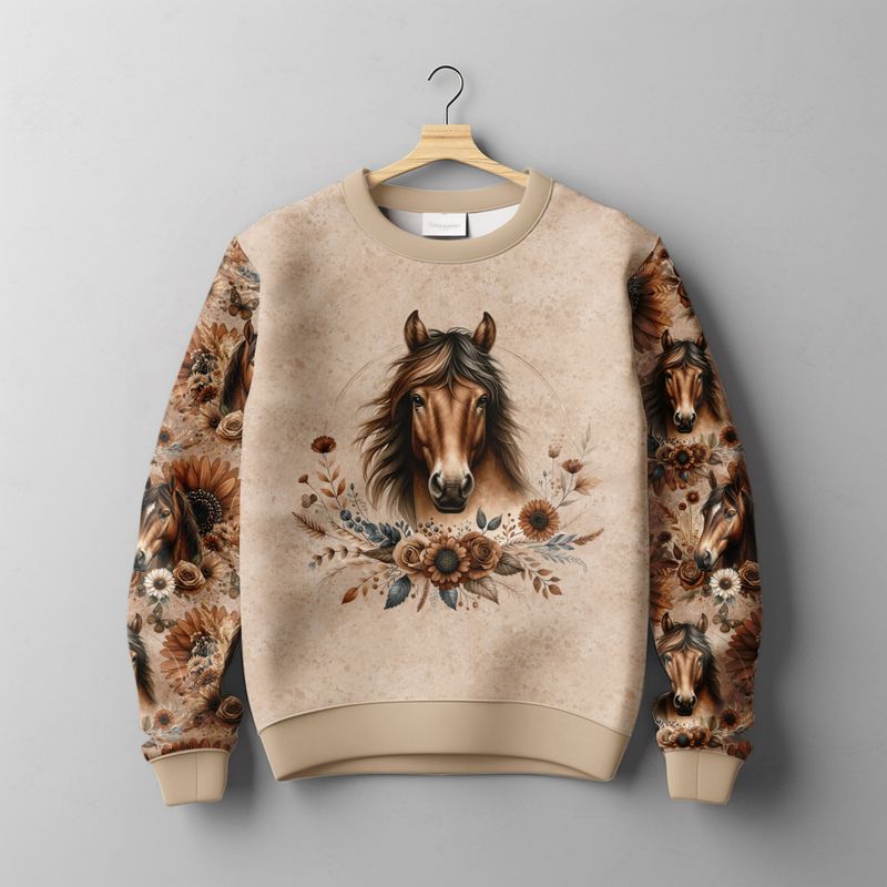 FT panel Hest i Blomster -  str M, L