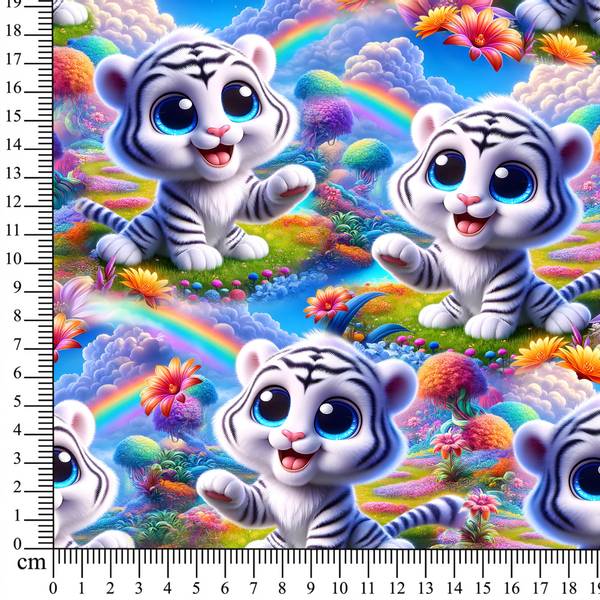 French terry Hvit tiger