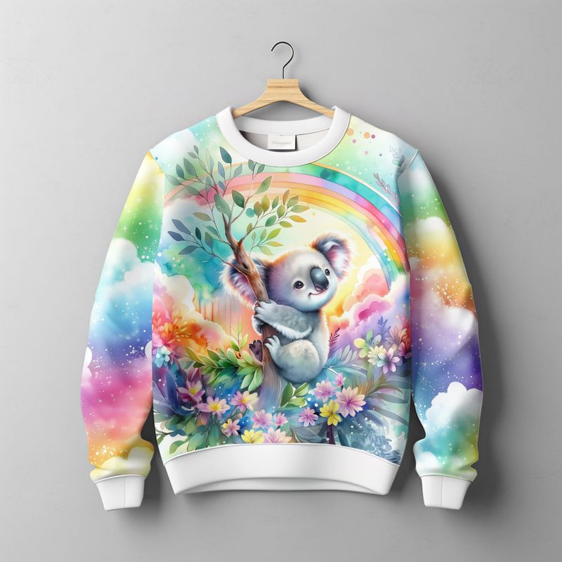 French terry Rainbow Koala Bakgrunn