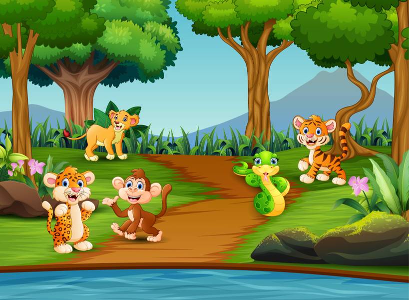 Jersey panel Safari, 60x80 cm